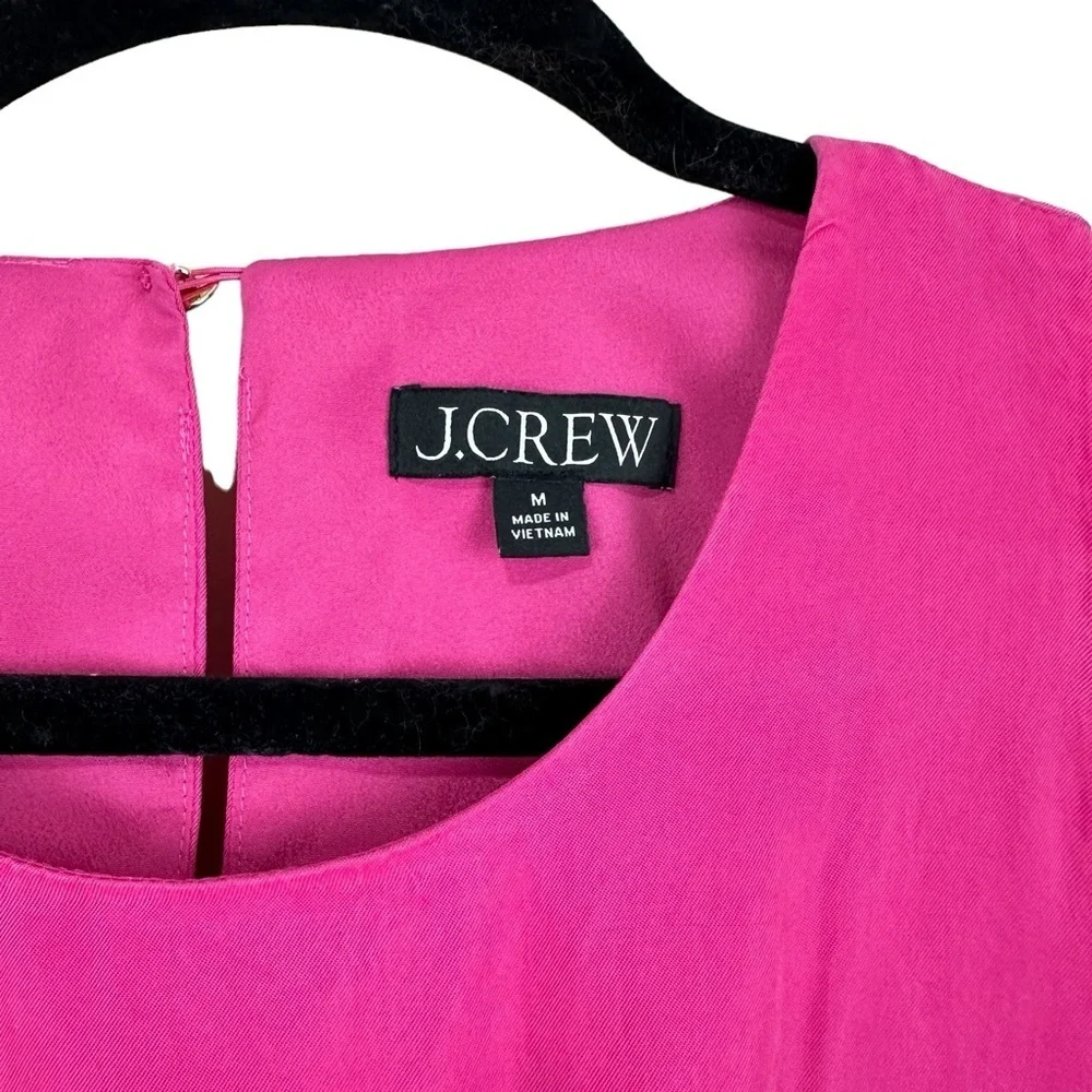 J. Crew Cinched Waist Cupro Midi Dress Festival Pink Size M